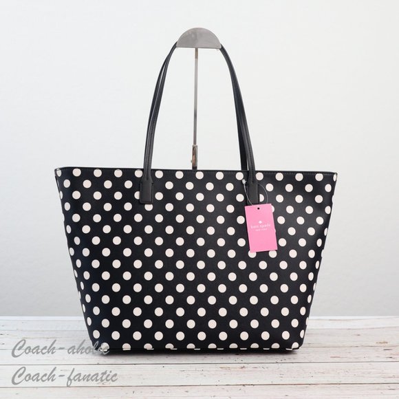 NWT Kate Spade K6844 Shore Street  Margareta Zip Top Tote in Polka Dot - Picture 5 of 10